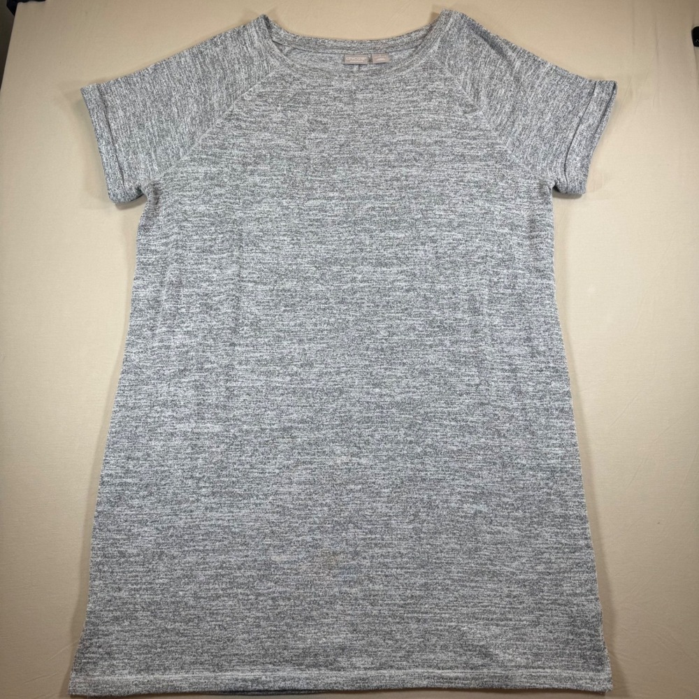 Chicos Zenergy Heathered Grey Short Sleeve Knit Shift Dress Size 3 XL
